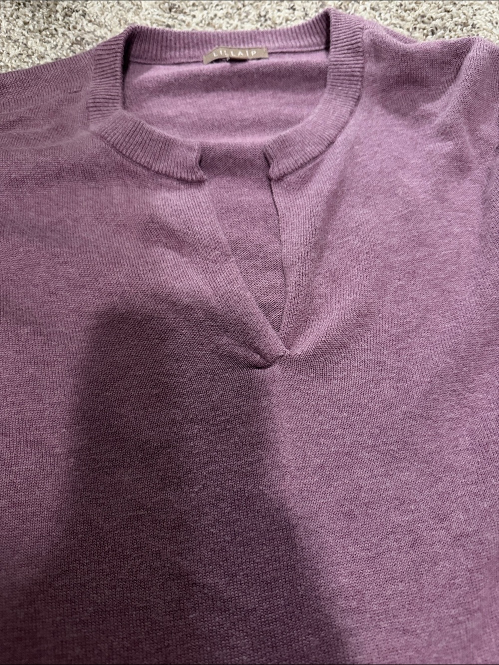 Lilla P Notched Neckline Lightweight Knit Sweater - Picture 2 of 3